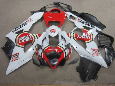 Weiß Lucky Strike Rot Motul 05-06 Suzuki GSXR 1000 Motorrad Verkleidungen