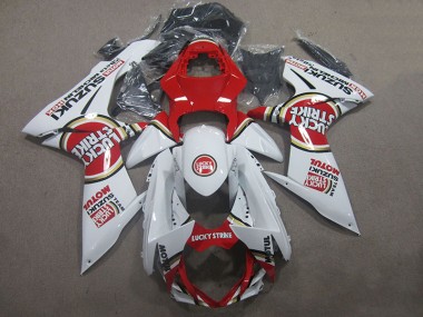 Weiß Lucky Strike Rot Motul 11-21 Suzuki GSXR 600 Motorrad Verkleidung