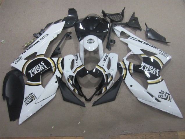 Weiß Lucky Strike Schwarz Motul 05-06 Suzuki GSXR 1000 Motorrad Verkleidung Weiß Lucky Strike Schwarz Motul 05-06 Suzuki GSXR 1000 Motorrad Verkleidung