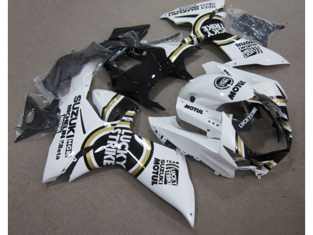 Weiß Lucky Strike Schwarz Motul 11-21 Suzuki GSXR 600 Motorrad Verkleidungen