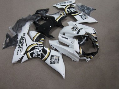 Weiß Lucky Strike Schwarz Motul 11-21 Suzuki GSXR 750 Motorrad Verkleidung