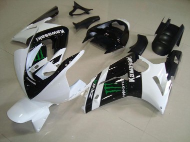 Weiß Monster 03-04 Kawasaki ZX6R Motorrad Verkleidungen