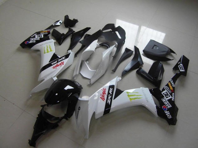 Weiß Monster 08-10 Kawasaki ZX10R Motorrad Verkleidung Weiß Monster 08-10 Kawasaki ZX10R Motorrad Verkleidung