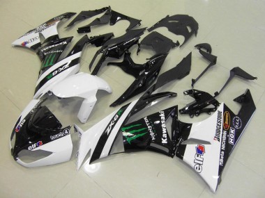 Weiß Monster 09-12 Kawasaki ZX6R Motorrad Verkleidung