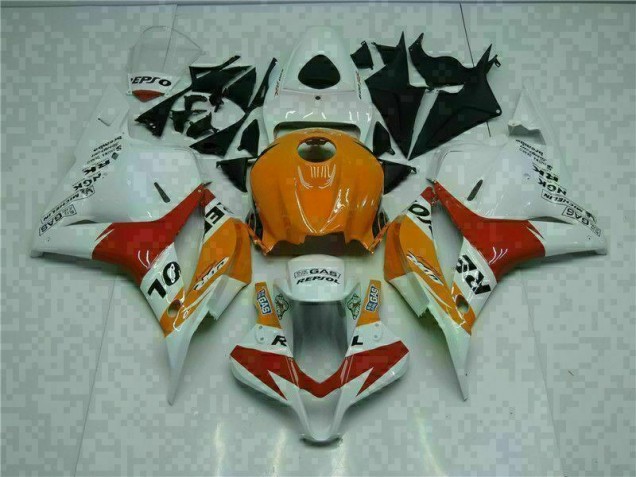 Weiß Orange Repsol 09-12 Honda CBR600RR Motorrad Verkleidung Weiß Orange Repsol 09-12 Honda CBR600RR Motorrad Verkleidung