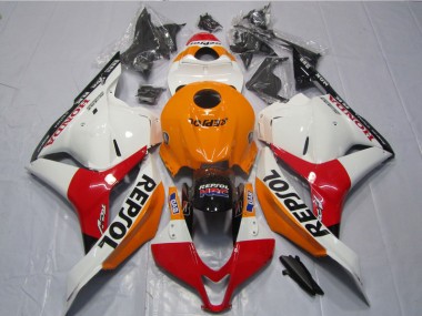 Weiß Orange Schwarz Repsol 09-12 Honda CBR600RR Motorrad Verkleidung