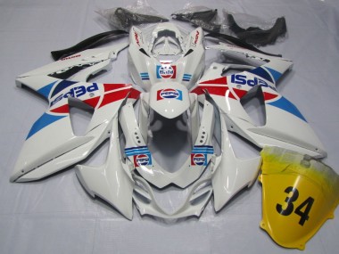 Weiß Pepsi 34 09-16 Suzuki GSXR 1000 Motorrad Verkleidung
