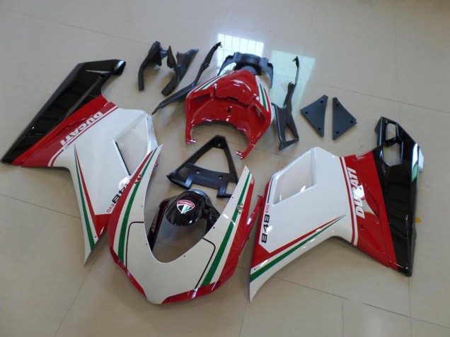 Weiß Rot 07-14 Ducati 848 1098 1198 Motorrad Verkleidung