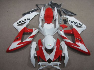Weiß Rot 08-10 Suzuki GSXR 600 Motorrad Verkleidung