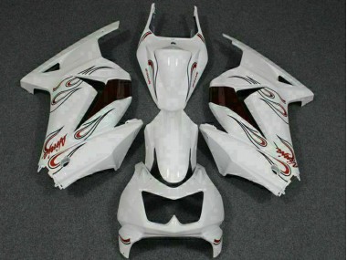 Weiß Rot 08-12 Kawasaki EX250 Motorrad Verkleidung