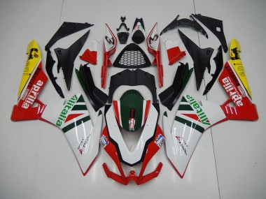 Weiß Rot Alitalia 09-15 Aprilia RSV4 Motorrad Verkleidung