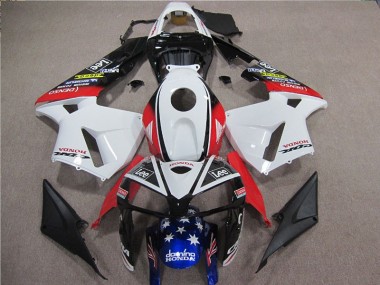 Weiß Rot Blau Lee 05-06 Honda CBR600RR Motorrad Verkleidung