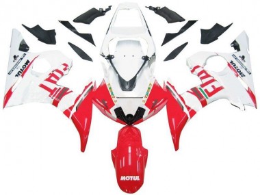 Weiß Rot Fiat 03-05 Yamaha YZF R6 Motorrad Verkleidung