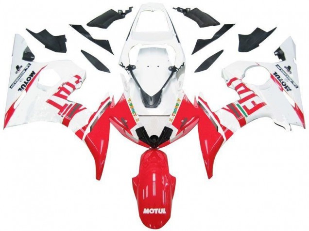 Weiß Rot Fiat 03-05 Yamaha YZF R6 Motorrad Verkleidung Weiß Rot Fiat 03-05 Yamaha YZF R6 Motorrad Verkleidung