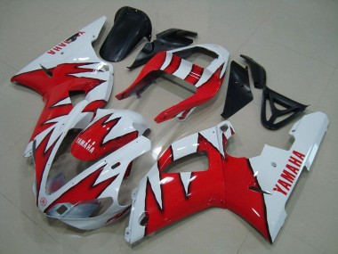 Weiß Rot Flamme 00-01 Yamaha YZF R1 Motorrad Verkleidung