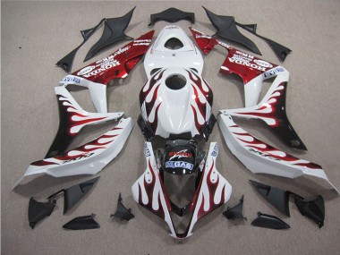 Weiß Rot Flamme Hai 04-05 Honda CBR1000RR Motorrad Verkleidung
