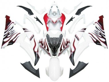 Weiß Rot Flamme R6 08-16 Yamaha YZF R6 Motorrad Verkleidung