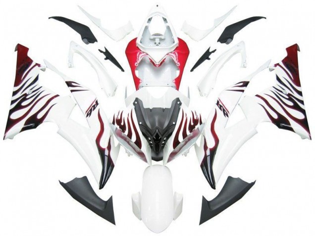 Weiß Rot Flamme R6 08-16 Yamaha YZF R6 Motorrad Verkleidung Weiß Rot Flamme R6 08-16 Yamaha YZF R6 Motorrad Verkleidung