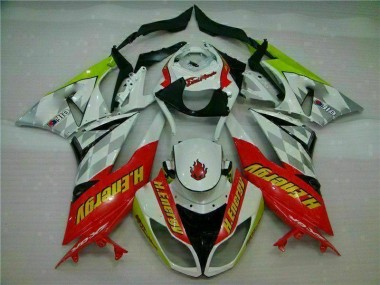 Weiß Rot H. Energy 09-12 Kawasaki ZX6R Motorrad Verkleidung