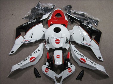 Weiß Rot Konica Minolta 09-12 Honda CBR600RR Motorrad Verkleidung