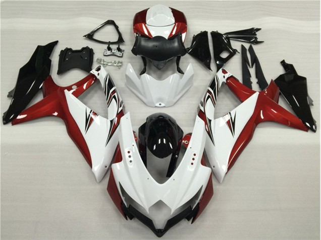 Weiß Rot Schwarz 08-10 Suzuki GSXR 600/750 Motorrad Verkleidung Weiß Rot Schwarz 08-10 Suzuki GSXR 600/750 Motorrad Verkleidung