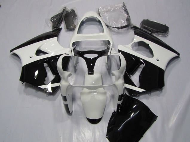 Weiß Schwarz 00-02 Kawasaki ZX6R Motorrad Verkleidung Weiß Schwarz 00-02 Kawasaki ZX6R Motorrad Verkleidung