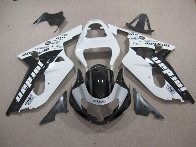 Weiß Schwarz 01-03 Suzuki GSXR 600 Motorrad Verkleidung Weiß Schwarz 01-03 Suzuki GSXR 600 Motorrad Verkleidung