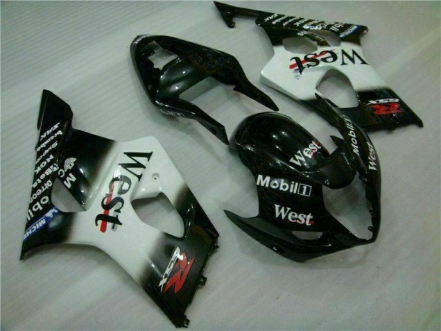 Weiß Schwarz 03-04 Suzuki GSXR 1000 Motorrad Verkleidungen Weiß Schwarz 03-04 Suzuki GSXR 1000 Motorrad Verkleidungen