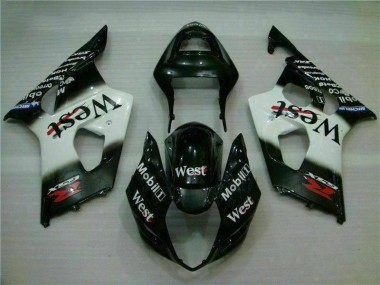 Weiß Schwarz 03-04 Suzuki GSXR 1000 Motorrad Verkleidungen