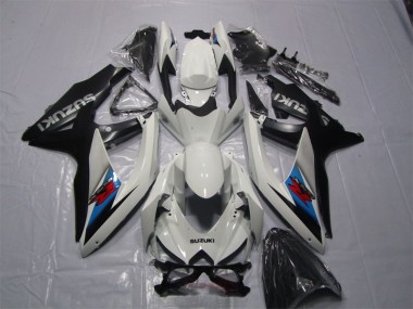Weiß Schwarz 07-08 Suzuki GSXR 1000 Motorrad Verkleidung