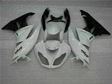 Weiß Schwarz 09-12 Kawasaki ZX6R Motorrad Verkleidungen