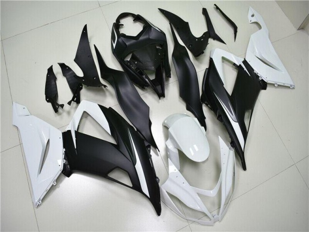 Weiß Schwarz 13-18 Kawasaki ZX6R Motorrad Verkleidungen Weiß Schwarz 13-18 Kawasaki ZX6R Motorrad Verkleidungen
