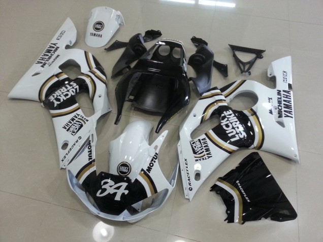 Weiß Schwarz 98-02 Yamaha YZF R6 Motorrad Verkleidung Weiß Schwarz 98-02 Yamaha YZF R6 Motorrad Verkleidung