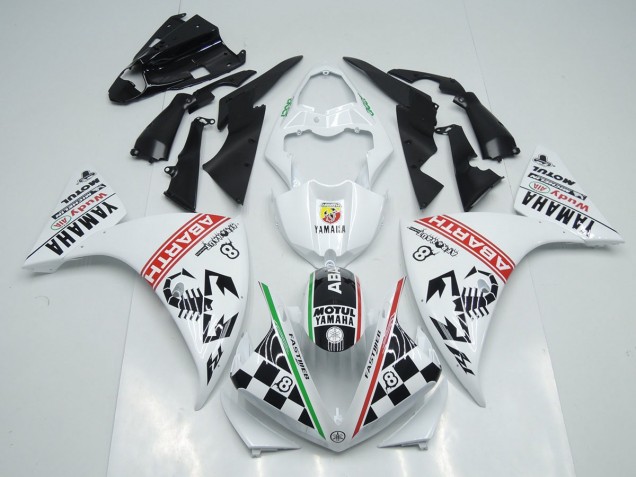 Weiß Schwarz Abrath 12-14 Yamaha YZF R1 Motorrad Verkleidung Weiß Schwarz Abrath 12-14 Yamaha YZF R1 Motorrad Verkleidung