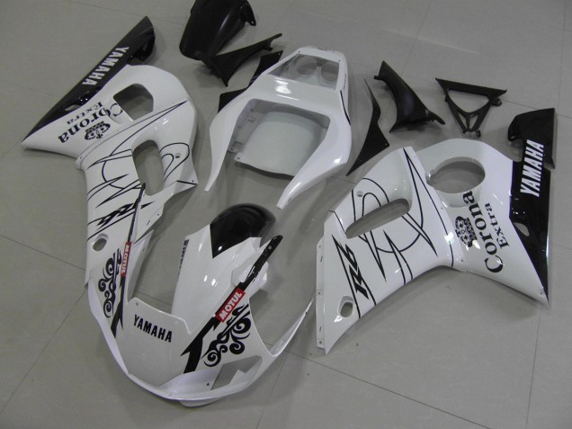 Weiß Schwarz Corona 98-02 Yamaha YZF R6 Motorrad Verkleidung Weiß Schwarz Corona 98-02 Yamaha YZF R6 Motorrad Verkleidung