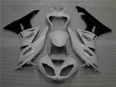 Weiß Schwarz Ninja 09-12 Kawasaki ZX6R Motorrad Verkleidung