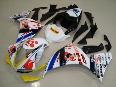 Weiß Schwarz Pepe Phone 12-14 Yamaha YZF R1 Motorrad Verkleidung