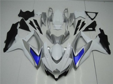 Weiß Silber Blau 08-10 Suzuki GSXR 600/750 Motorrad Verkleidung