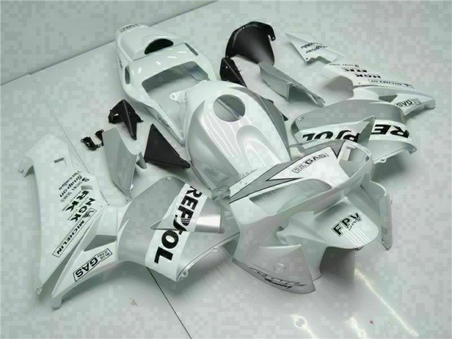 Weiß Silber Repsol 03-04 Honda CBR600RR Motorrad Verkleidung Weiß Silber Repsol 03-04 Honda CBR600RR Motorrad Verkleidung