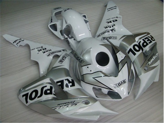 Weiß Silber Schwarz Repsol 04-05 Honda CBR1000RR Motorrad Verkleidung Weiß Silber Schwarz Repsol 04-05 Honda CBR1000RR Motorrad Verkleidung
