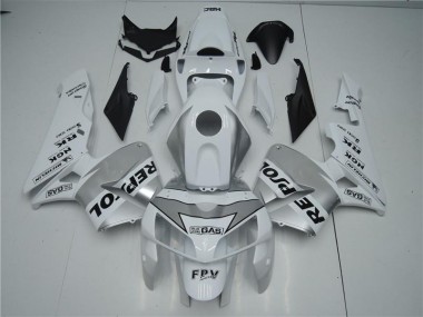 Weiß Silber Schwarz Repsol 05-06 Honda CBR600RR Motorrad Verkleidung