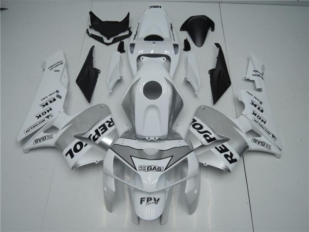 Weiß Silber Schwarz Repsol 05-06 Honda CBR600RR Motorrad Verkleidung Weiß Silber Schwarz Repsol 05-06 Honda CBR600RR Motorrad Verkleidung