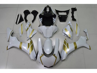 Weiß mit Gold Aufkleber 15-19 Yamaha YZF R1 Motorrad Verkleidung